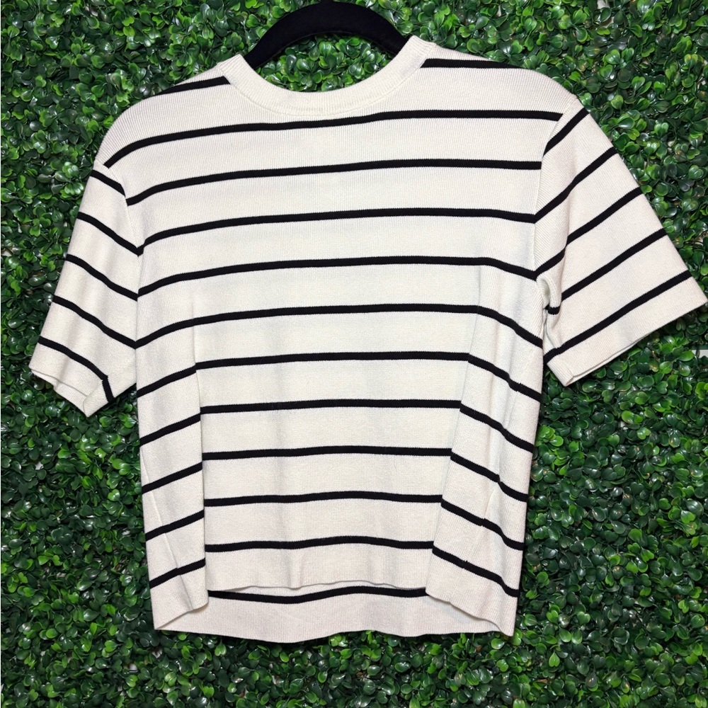 Striped Black and White Women's Top